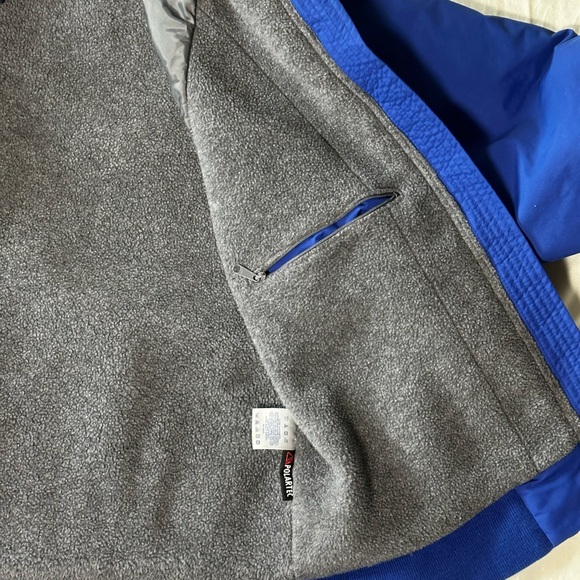 Lands End Vintage Bomber Jacket Men/Women Size Medium Blue Made In Korea - Picture 6 of 10